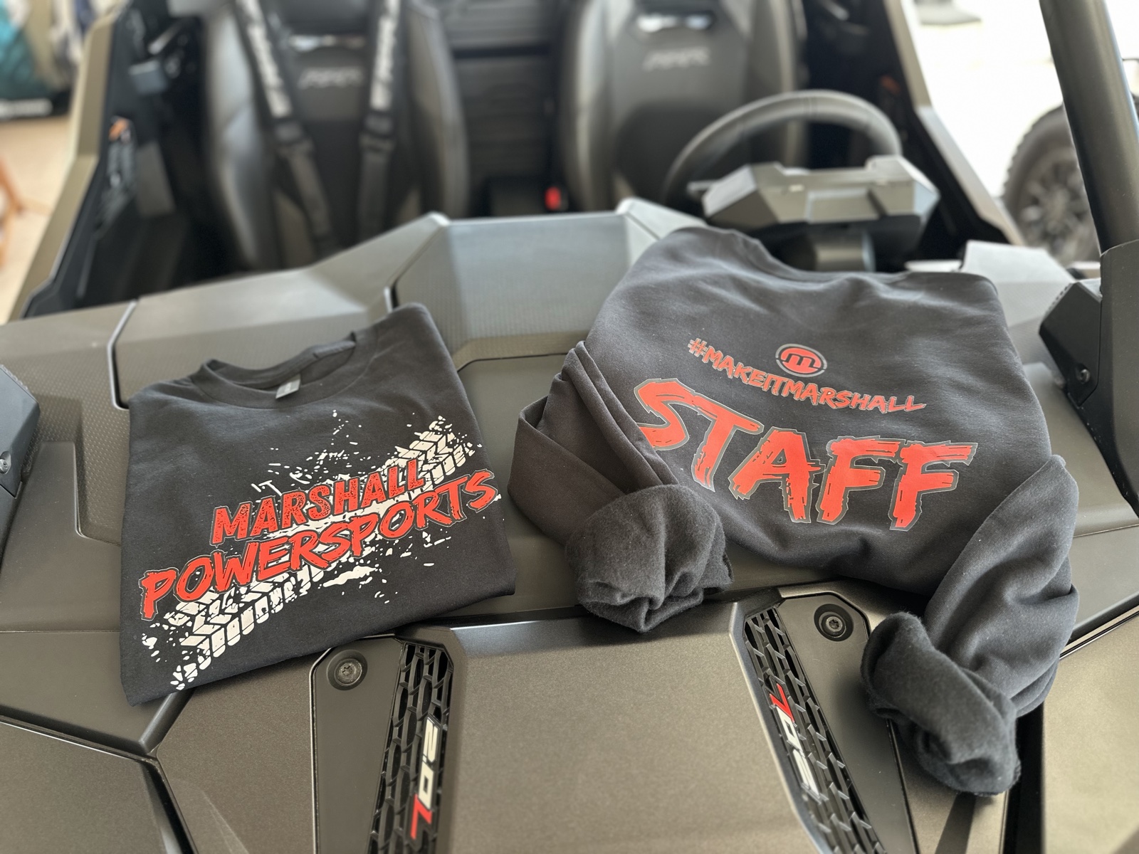 Embroidered staff gear made for Marshall Powersports